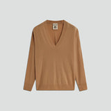 Camisola camel em malha de lã e caxemira Semicouture