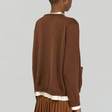 Cardigan de Lã Premium Castanho | Semicouture