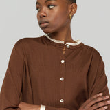 Cardigan de Lã Premium Castanho | Semicouture