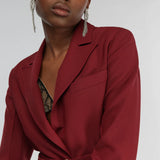 Blazer Estruturado Vermelho com Cinto Gianna | SEMICOUTURE