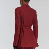 Blazer Estruturado Vermelho com Cinto Gianna | SEMICOUTURE