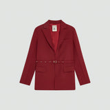 Blazer Estruturado Vermelho com Cinto Gianna | SEMICOUTURE