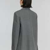 Blazer Oversize em Lã Cinza Isabella | SEMICOUTURE