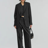 Blazer Oversize em Lã Preto Isabella | SEMICOUTURE