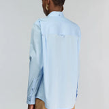 Camisa em Popeline Azul Francesca | SEMICOUTURE