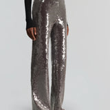 Calça em Lantejoulas Castanhas Timothe | SEMICOUTURE