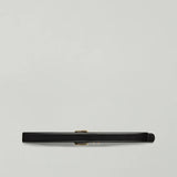 Cinto em Pele Preto com Fivela Dourada Allen | SEMICOUTURE