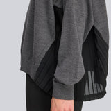Camisola Glory Antracite em Lã com Georgette Plissado | SEMICOUTURE