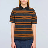 Polo Elsa Riscas Cinza e Preto em Lã | SEMICOUTURE