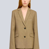Blazer Aria Xadrez Discreto em Lã | SEMICOUTURE