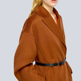 Casaco Isolde Canyon em Lã Dupla Face com Cinto | SEMICOUTURE