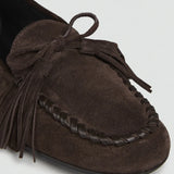Mocassim em Camurça Castanho com Franjas | SEMICOUTURE