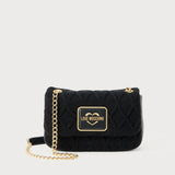Mala de Ombro de Malha Tricotada Preta | Love Moschino