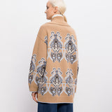 Casaco Castanho em Malha Jacquard | TWINSET