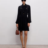 Vestido Curto Preto com Saia de Malha | TWINSET