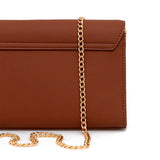 Mala de ombro camel com logo metálico | Love Moschino