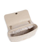 Mala de ombro TWINSET tweed bege com brilhos
