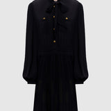 Vestido Curto Preto com Saia de Malha | TWINSET