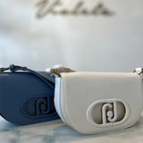 Bolso bandolera Liu Jo blanco con logo metalizado