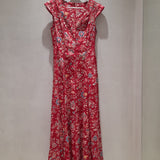 Vestido Midi Floral  em Vermelho | Violeta Store