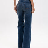 Calças de Ganga Azuis Wide Leg Efeito Desbotado | TWINSET