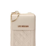 Mala de ombro Love Moschino acolchoada com porta-telemóveis ecru