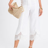Calça de Linho com Renda | TWINSET