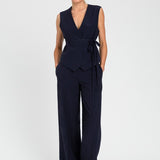 Colete Azul Noite com Bordado | TWINSET