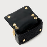 Mala de Ombro de Malha Tricotada Preta | Love Moschino