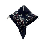 Bandana Triangular Malha com Caxemira Preto | VIOLETA