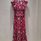Vestido Midi Estampado em Lilás | Violeta Store