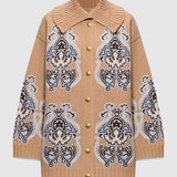 Casaco Castanho em Malha Jacquard | TWINSET