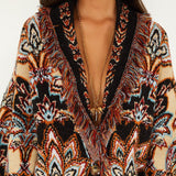 PRÉ-ORDER | Cardigan Cru com Padrão Étnico e Franjas | FARM RIO