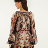 Blusa Tapestry Dream Bege com Laço | FARM RIO