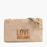 Mala Crossover Efeito Mosaico Bege | Love Moschino