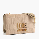 Mala Crossover Efeito Mosaico Bege | Love Moschino