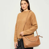 Mala de Ombro camel com fecho de cordão medium | Liu Jo