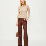 Calça Palazzo Castanho com Fio Lurex | Liu Jo