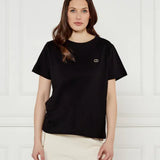 T-Shirt de algodão preta TWINSET com logo metálico