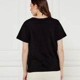 T-Shirt de algodão preta TWINSET com logo metálico