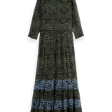 Vestido Maxi com Faixas em Animal Print | Scotch & Soda