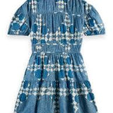 Vestido curto Scotch & Soda azul com print