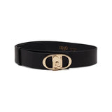 Cinto Liu Jo preto com logo dourado