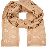 Lenço Com Monograma Degradê Camel | Liu Jo