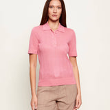 Polo de Malha Feminina Rosa com Botões | LIU JO