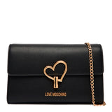 Mala de ombro com detalhe coração em preto | Love Moschino