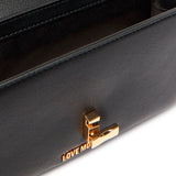 Mala de ombro com detalhe coração em preto | Love Moschino