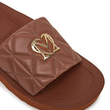 Chinelos plataforma LOVE MOSCHINO camel