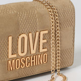 Mala de Ombro Efeito Mosaico Bege | Love Moschino