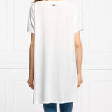 T-shirt TWNSET comprida branca com lantejoulas